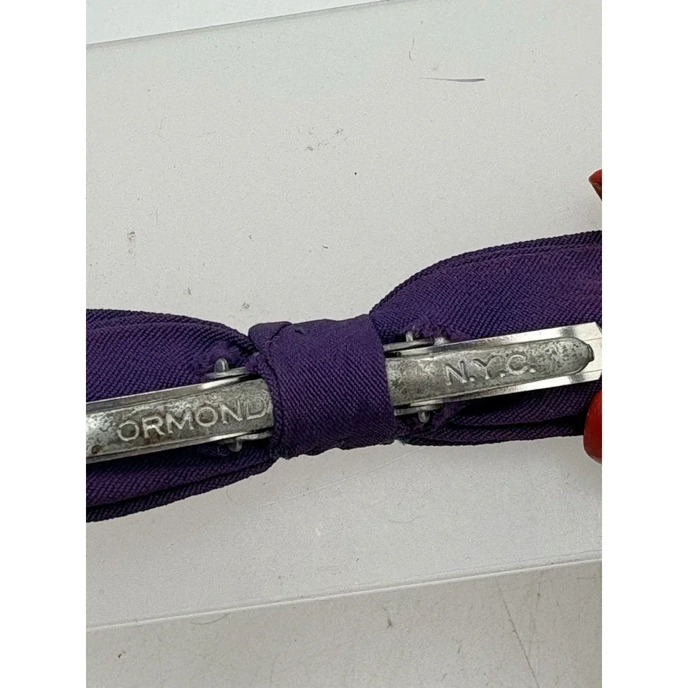 Vintage Ormond NYC Bow Tie Purple Solid Pattern 3.5